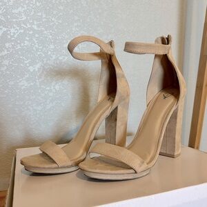 Windsor faux suede nude heels. Size 8.5.